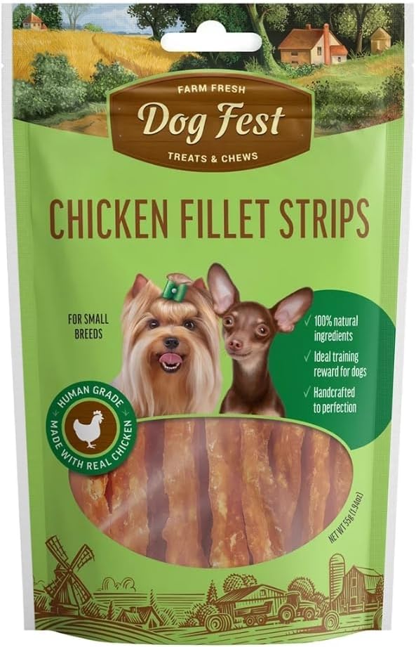 Dog Fest Chicken Fillets Stripes Dog Treat — 55g